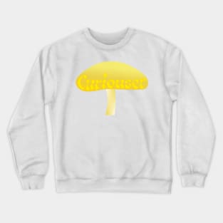 Curiouser Yellow Mushroom from Alice in Wonderland - Brown Crewneck Sweatshirt